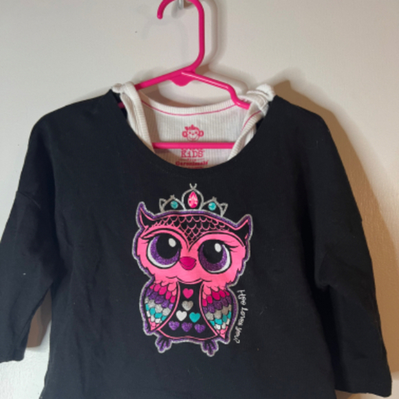 365 Kids Owl Graphic Outfit Size 6 - Picture 1 of 3